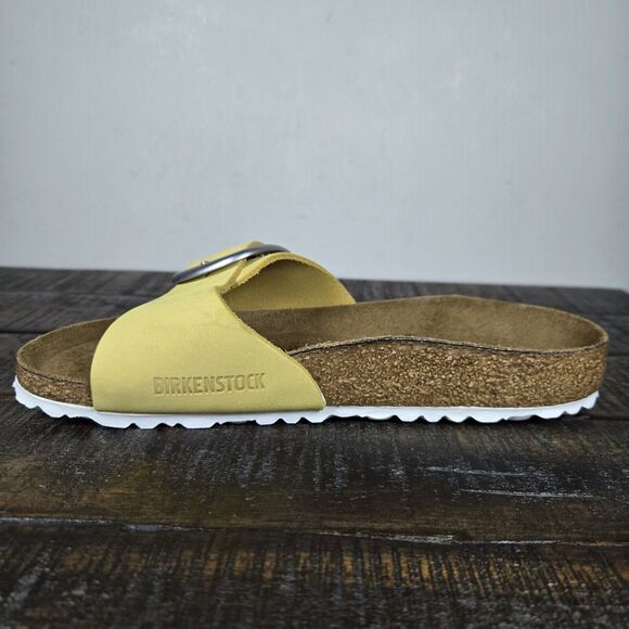 Birkenstock Madrid Big Buckle Womens Size 5 EU 36 Narrow Sandals Yellow Brown - Picture 6 of 11